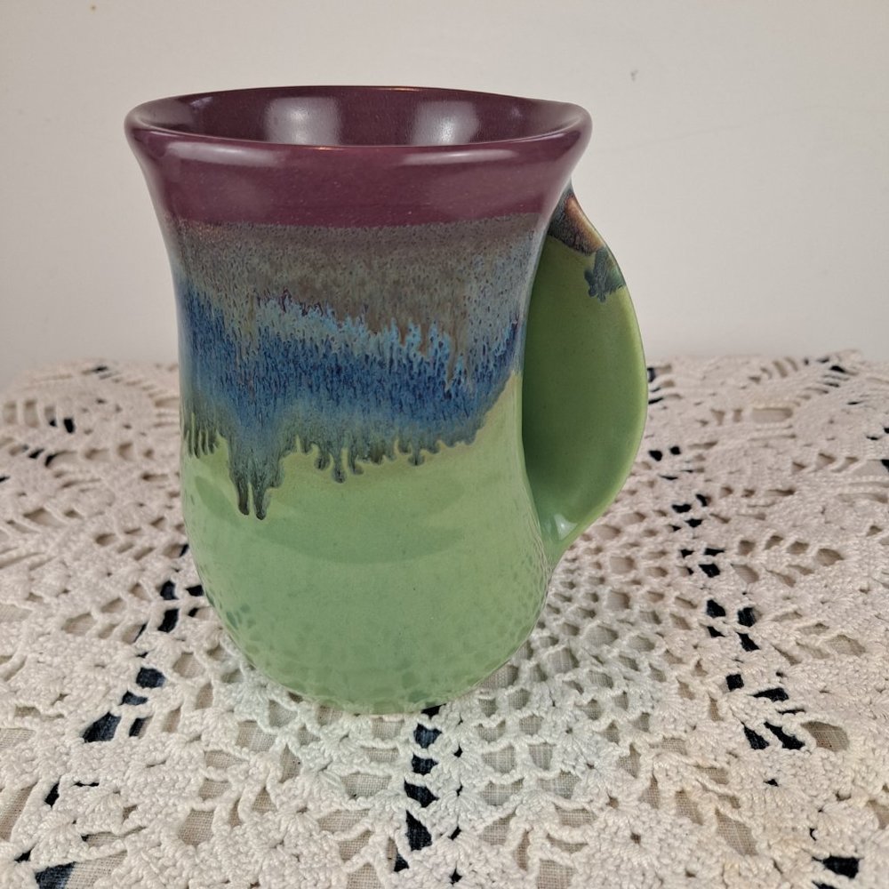 Signed Right-Handed Warmer Mug by Clay in Motion Signed Neher
